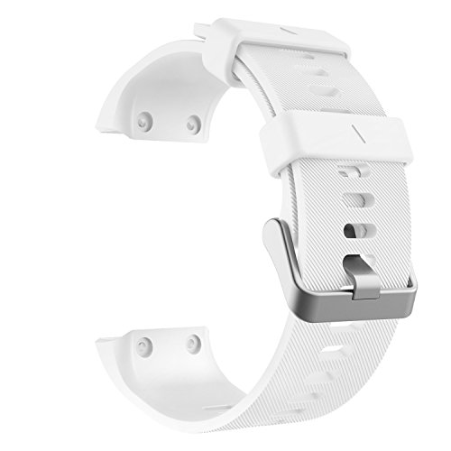 Moko Armband für Forerunner 35/30, Silikon Ersatz Uhrenarmband Sportarmband Einstellbar Armband Replacement Wechselarmband für Forerunner 35 GPS-Laufuhr, Armbandlänge 130mm-230mm, Weiß von MoKo