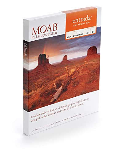 Moab Entrada Rag Bright 300 24 x 30 inch [25 Sheets] Fotopapier von Moab