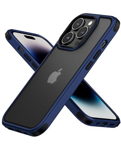 MobNano 2024 Upgrade Matt Hülle für iPhone 14 Pro Handyhülle Stoßfest Bumper Durchscheinende Schutzhülle Shockproof Fallschutz Silicone Frost Samtige Touch iPhone 14Pro Case - Matt Blau von MobNano