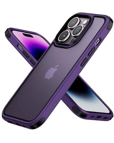 MobNano 2024 Upgrade Matt Hülle für iPhone 14 Pro Handyhülle Stoßfest Bumper Durchscheinende Schutzhülle Shockproof Fallschutz Silicone Frost Samtige Touch iPhone 14Pro Case - Matt Lila MobNano 2024 Upgrade Matt Hülle für iPhone 14 Pro Handyhülle Stoßfest Bumper Durchscheinende Schutzhülle Shockproof Fallschutz Silicone Frost Samtige Touch iPhone 14Pro Case - Matt Lila von MobNano
