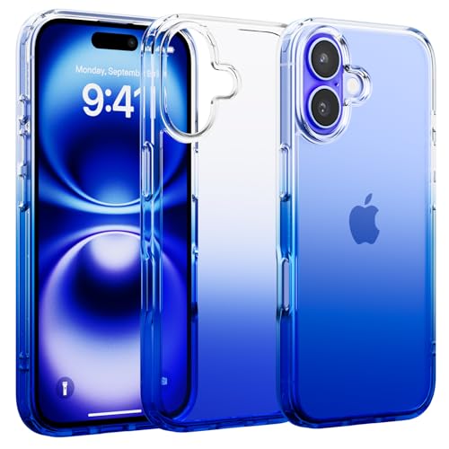 MobNano Durchsichtig Hülle für iPhone 16, Dünn Bumper Crystal Clear Schutzhülle, Anti Gelb Handyhülle Transparent Rückseite iPhone 16 Case-GefälleBlau Grad-Blue MobNano Durchsichtig Hülle für iPhone 16, Dünn Bumper Crystal Clear Schutzhülle, Anti Gelb Handyhülle Transparent Rückseite iPhone 16 Case-GefälleBlau Grad-Blue von MobNano
