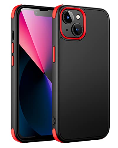 MobNano Extrem Dünne Silikon Hülle für iPhone 14 Hülle iPhone 13 Hülle Stoßfest Bumper Shockproof Handyhülle Exzellente Samtiger Touch Rundumschutz Slim iPhone 13 14 Case - Schwarz von MobNano