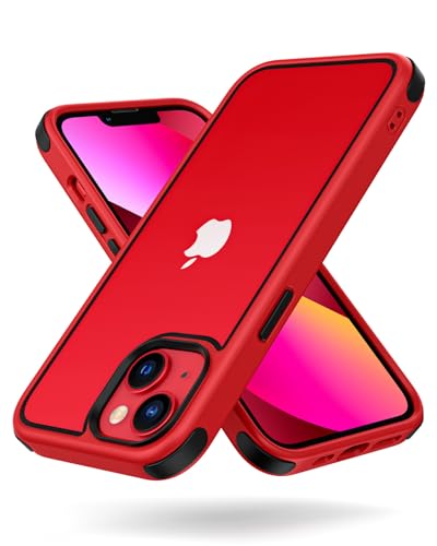 MobNano Ultra Hybrid Durchsichtig Hülle für iPhone 13 Hülle, iPhone 14 Hülle Stoßfest Bumper Transparent Handyhülle Shockproof Fallschutz Silicone iPhone 13 14 Case - Rot/Schwarz MobNano Ultra Hybrid Durchsichtig Hülle für iPhone 13 Hülle, iPhone 14 Hülle Stoßfest Bumper Transparent Handyhülle Shockproof Fallschutz Silicone iPhone 13 14 Case - Rot/Schwarz von MobNano