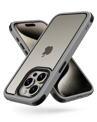 MobNano Ultra Hybrid Durchsichtig Hülle für iPhone 15 Pro Max Hülle Stoßfest Bumper Transparent Handyhülle Shockproof Fallschutz Silicone iPhone 15 Pro Max Case - Titan Grau MobNano Ultra Hybrid Durchsichtig Hülle für iPhone 15 Pro Max Hülle Stoßfest Bumper Transparent Handyhülle Shockproof Fallschutz Silicone iPhone 15 Pro Max Case - Titan Grau von MobNano
