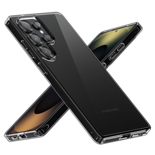 MobNano für Samsung Galaxy S25 Ultra Hülle, Klar Stoßfest Handyhülle für Samsung S25 Ultra Slim Transparent Bumper Case [Militärschutz & Nie Vergilbung] Dünn Durchsichtige Schutzhülle - Schwarz von MobNano