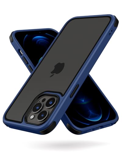 MobNano Ultra Hybrid Durchsichtig Hülle für iPhone 12 Pro Max Hülle Stoßfest Bumper Transparent Handyhülle Shockproof Fallschutz Silicone iPhone 12 Pro Max Case - Blau/Schwarz von MobNano