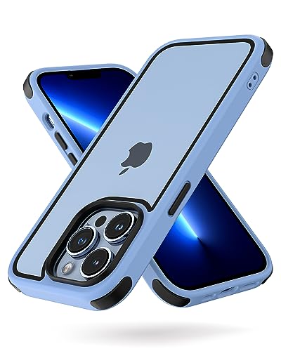 MobNano Ultra Hybrid Durchsichtig Hülle für iPhone 13 Pro Hülle Stoßfest Bumper Transparent Handyhülle Shockproof Fallschutz Silicone iPhone 13 Pro Case - Blau/Schwarz von MobNano