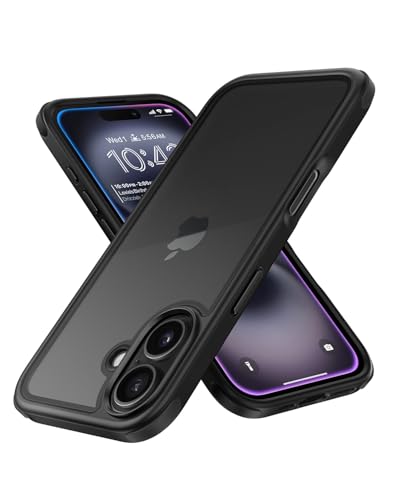 MobNano Ultra Hybrid Durchsichtig Hülle für iPhone 16 Hülle Stoßfest Bumper Transparent Handyhülle Shockproof Fallschutz Silicone iPhone 16 Case - Schwarz MobNano Ultra Hybrid Durchsichtig Hülle für iPhone 16 Hülle Stoßfest Bumper Transparent Handyhülle Shockproof Fallschutz Silicone iPhone 16 Case - Schwarz von MobNano