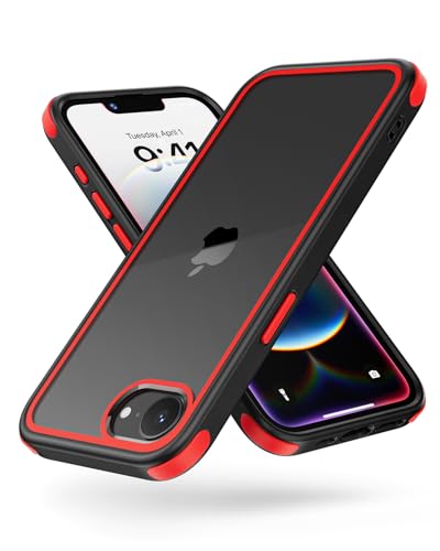 MobNano Ultra Hybrid Durchsichtig Hülle für iPhone 16e Hülle Stoßfest Bumper Transparent Handyhülle Shockproof Fallschutz Silicone iPhone 16e Case - Schwarz/Rot MobNano Ultra Hybrid Durchsichtig Hülle für iPhone 16e Hülle Stoßfest Bumper Transparent Handyhülle Shockproof Fallschutz Silicone iPhone 16e Case - Schwarz/Rot von MobNano