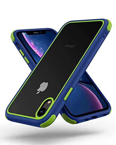 MobNano Ultra Hybrid Durchsichtig Hülle für iPhone XR Hülle Stoßfest Bumper Transparent Handyhülle Shockproof Fallschutz Silicone iPhone XR Case - Blau Gelbgrün von MobNano