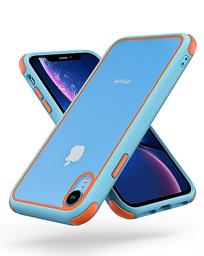 MobNano Ultra Hybrid Durchsichtig Hülle für iPhone XR Hülle Stoßfest Bumper Transparent Handyhülle Shockproof Fallschutz Silicone iPhone XR Case - Blau Orange von MobNano