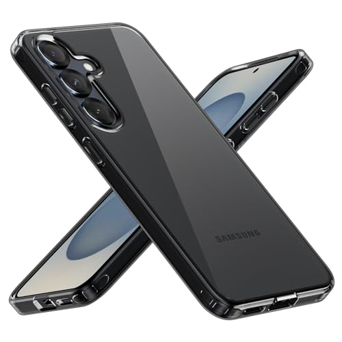 MobNano für Samsung Galaxy S25 Hülle, Klar Stoßfest Handyhülle für Samsung S25 Slim Transparent Bumper Case [Militärschutz & Nie Vergilbung] Dünn Durchsichtige Schutzhülle für Männer Frauen - Schwarz von MobNano