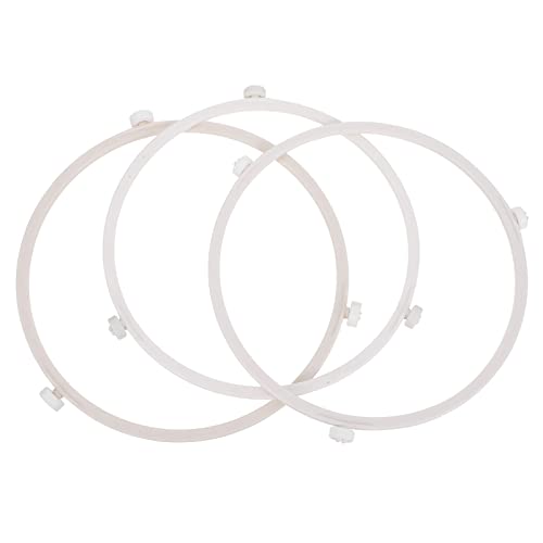 3-Teiliges Tablett Als Ersatzofenrad aus Glas Drehbar für Ring Durchmesser Kunststoffhalter Und Drehteller. Cm Drehen Rund Dreieck Ständer Cm Ring Äußere Trägerplatte Weiß von Mobestech