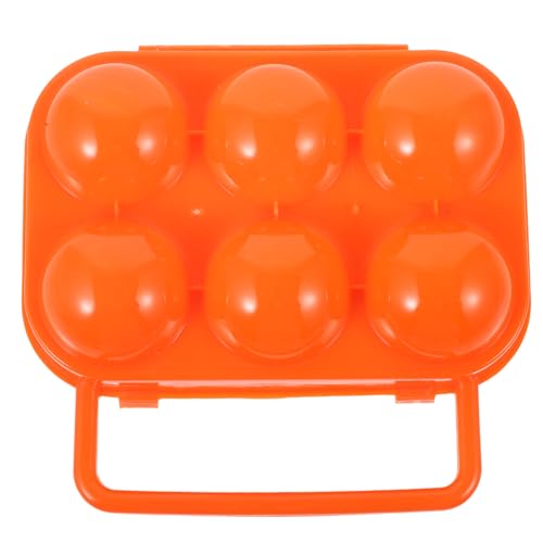 Eierhalter Eierbehälter Tablett Wohnmobil-Zubehör Für Wohnwagen Eierkartons Großkühlschrankzubehör Kühlschrankbehälter Reisezubehör Aufbewahrungsbox Orangefarbene Tragbare Eierbox von Mobestech