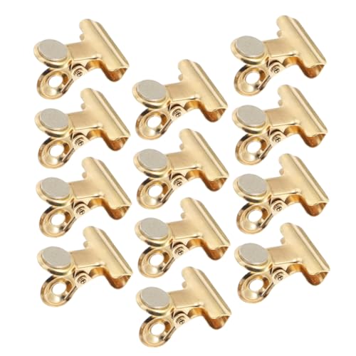 Mobestech 12 Stück magnetischer Clip Metallclip Bildclips Büroklammern Tischclips Magnetklammern für Whiteboard Magnetclips kleine Heftklammern Fotoclips für Bilder Edelstahl Golden Mobestech 12 Stück magnetischer Clip Metallclip Bildclips Büroklammern Tischclips Magnetklammern für Whiteboard Magnetclips kleine Heftklammern Fotoclips für Bilder Edelstahl Golden von Mobestech