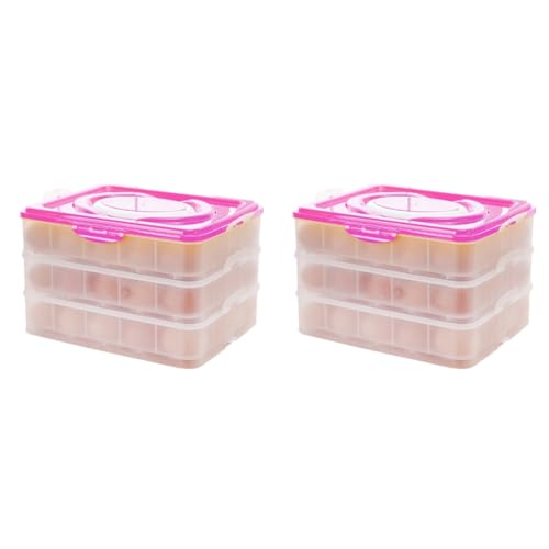 Mobestech 2 Stück 3 aufbewahrungsbox für kühlschrank küche aufbewahrungsbox Eierhalter Eierbox Schichten Aufbewahrungsbox kühlschrank aufbewahrungsbox Eierschale Container Eierplatte von Mobestech