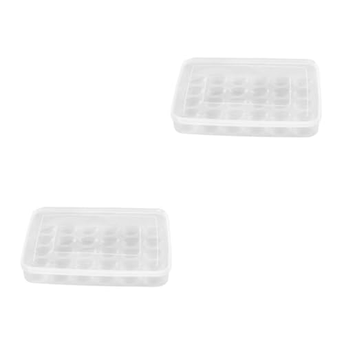 Mobestech 2 Stück 30 Kühlschrank Aufbewahrungsbehälter Lebensmittelbehälter Halter für Eierbehälter Eierhalter Eierablage Mit Deckel Aufbewahrungskiste Halterung Container Eierplatte Weiß von Mobestech