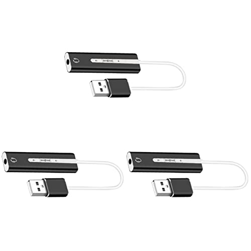 Mobestech 3 STK USB 3.1 soundkarte USB-Soundkarte 7.1 Externe Audiokarte USB-Soundkarte für Laptop Schallplattenspieler 7.1 Soundtrackkarte USB-Soundanschluss 2 in 1 Adapter Headset von Mobestech