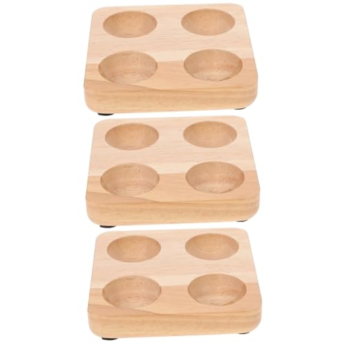 Mobestech 3St Aufbewahrungsbox für Eier Holzpaletten teuflische Eierbehälter Holztablett Kücheneierständer aus Holz einfaches Eierregal Kühlschrank Lagerregal Platte Container Eierschale von Mobestech