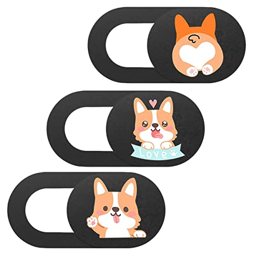 Mobestech Webcam-abdeckungsschieber 3-teilige Kameraabdeckung Für Laptop-Tablet Abs-Material Passend Für Laptops Verhindert Das Herausgucken Entzückendes Hundemuster von Mobestech