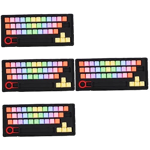 Mobestech 4 Sätze Tastenkappe Pudding Keycaps Keyset Tastatur Wechseln Farbige Tastatur Ornament-Sets Beleuchtete Tastatur Tastatur-dekor Computertastaturen Rechner Schmücken Pbt von Mobestech