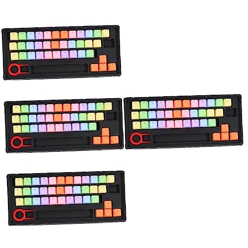 Mobestech 4 Sätze Tastenkappe Pudding Keycaps Keyset Tastatur-dekor Ornament-Sets Farbige Tastatur Computertastaturen Tastatur Wechseln Beleuchtete Tastatur Schutz Pbt Scheinen von Mobestech