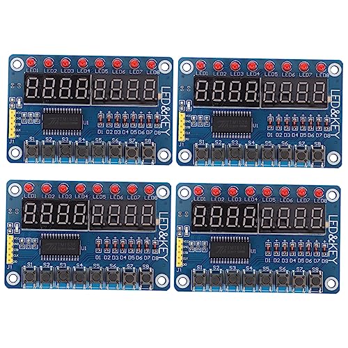 Mobestech 4 Stück 8 8-bit-led-digitalröhre Led-anzeigemodul Anzeigemodul Mit Tasten Digitalröhre 8 Tasten Für Mikrocontroller Digitale Röhre 8 Tasten Digitales Segmentmodul Anzahl PCB von Mobestech