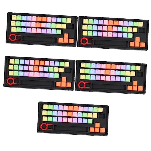 Mobestech 5 Sätze Tastenkappe Pudding Keycaps Keyset Farbige Tastatur Tastatur-dekor Ornament-Sets Tastatur Wechseln Beleuchtete Tastatur Computertastaturen Pastell Schalter Pbt von Mobestech