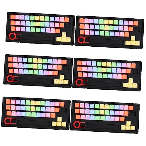 Mobestech 6 Sätze Tastenkappe Computertastaturen Pudding Keycaps Keyset Ornament-Sets Farbige Tastatur Beleuchtete Tastatur Bunte Tastatur Tastatur-dekor Schmücken Fortschrittlich Pbt von Mobestech