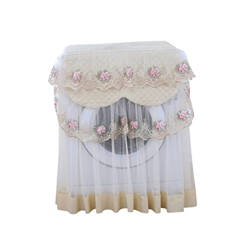 Mobestech Waschmaschinenhülle Mit Spitzen-blumenmuster Beige Universelle Passform Automatisches Laufrad Sonnenschutz Staubdicht Heimdekoration Standardgröße von Mobestech