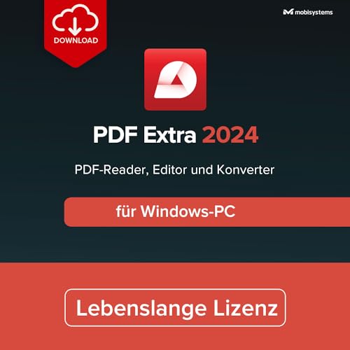 PDF Extra 2024 | Umfassender PDF Reader & Editor | PDFs erstellen, bearbeiten, umwandeln, zusammenfügen, kommentieren und signieren |Lebenslange Lizenz |1 Windows-PC|1 Benutzer [Online-Code für PC] von MobiSystems