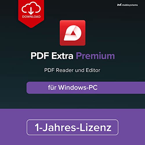 PDF Extra Premium | Umfassender PDF-Reader und Editor | PDFs erstellen, bearbeiten, zusammenfügen, kommentieren und signieren | Jahreslizenz | 1 Windows-PC |1 Benutzer [Online-Code für PC] von MobiSystems