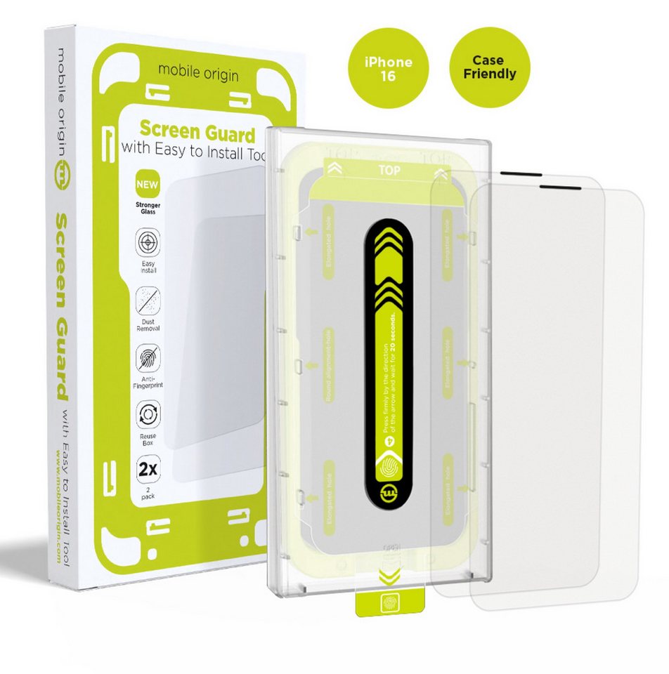 Mobile Origin Displayschutzfolie 2x Panzerglas für iPhone 16 Schutzglas Echt Glas Panzerfolie für für Apple iPhone 16, 2 Stück, Anti-Fingerabdruck, Anti-Kratz, Doppelbeschichtung, Hartglas Mobile Origin Displayschutzfolie 2x Panzerglas für iPhone 16 Schutzglas Echt Glas Panzerfolie für für Apple iPhone 16, 2 Stück, Anti-Fingerabdruck, Anti-Kratz, Doppelbeschichtung, Hartglas von Mobile Origin
