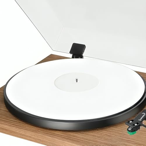 Mobile Pro Shop Plattenspieler aus Acryl für Vinyl-LP-Schallplattenspieler, 2,7 mm dick, bietet festeren Bass und verbessert die Klangqualität, 30,5 cm (12 Zoll) Plattenmatte (weiß) von Mobile Pro Shop