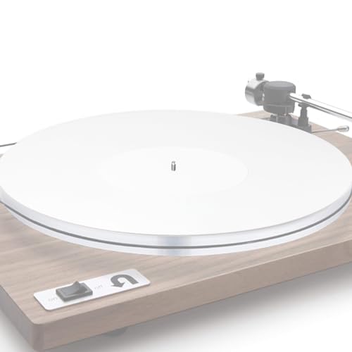 Mobile Pro Shop Plattenspieler aus Acryl für Vinyl-LP-Schallplattenspieler, 2,7 mm dick, bietet festeren Bass und verbessert die Klangqualität, 30,5 cm (12 Zoll) Plattenmatte (weiß) von Mobile Pro Shop