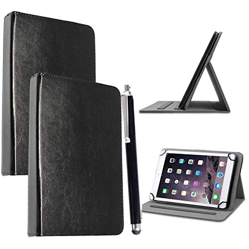 Colourful Stuff Tablet-Hülle, für 25.4 cm (10 Zoll) Gehäuse, passt für alle 25.4 cm (10 Zoll) & 25.7 cm (10.1 Zoll) Android-Tablets, inkl. Eingabestift BLACK CASE COVER Universal 10.1" & 10" von Mobile Stuff