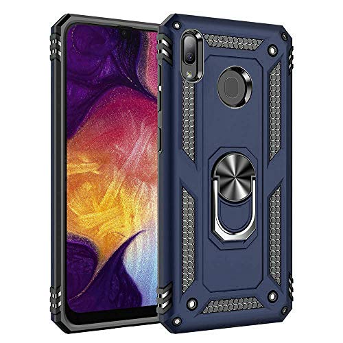 Für Samsung Galaxy A20e Hülle mit Magnet-Ring-Halter, militärische Qualität, schützendes Silikon TPU, stoßfeste harte Panzer-Handyhülle für Samsung Galaxy A20e (blau) von Mobile Stuff