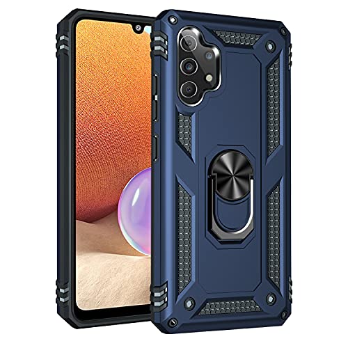 Für Samsung Galaxy A52/A52 5G Hülle mit Magnet-Ring-Halter, Ganzkörperschutz [Militärqualität] Silikon TPU Stoßfest Rüstung Handyhülle für Samsung Galaxy A52 5G (6,5 Zoll) (Hybrid Blau) von Mobile Stuff