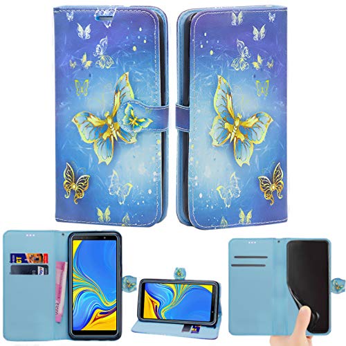 Galaxy A21s Hülle, Slim PU Leder Flip Protective Magnetic Wallet Cover mit Kartenhalter und Standfunktion Kompatibel mit Samsung Galaxy A21s (6,5 Zoll) (Schmetterling Gold) von Mobile Stuff