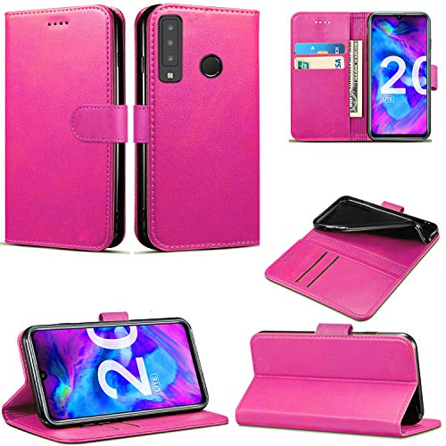 Honor 20 Lite Hülle, Leder-Klapphülle mit Magnetverschluss und Ständer, kompatibel mit Honor 20 Lite (Pink) von Mobile Stuff