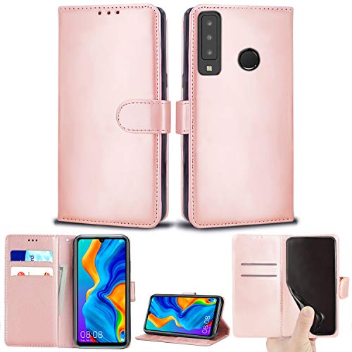 Huawei P30 Lite Hülle, Leder Brieftasche mit Flip Cover, Kreditkartenfächer und Ständer Kompatibel mit Huawei P30 Lite (Rose Gold) von Mobile Stuff