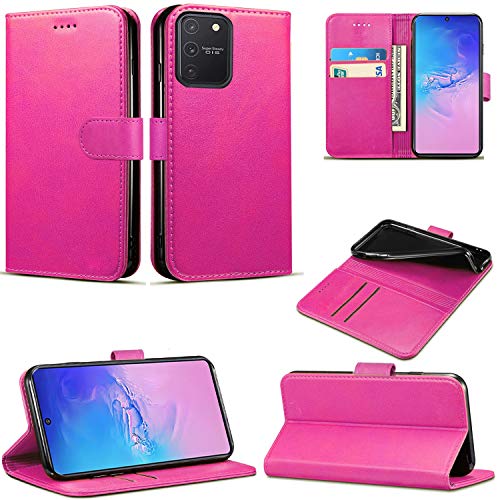 Mobile Stuff Galaxy S10 Lite Hülle, Slim PU Leder Flip Schutzhülle Magnetische Brieftasche Cover mit Kartenhalter und Standfunktion Kompatibel mit Samsung Galaxy S10 Lite 2020 (Pink) von Mobile Stuff