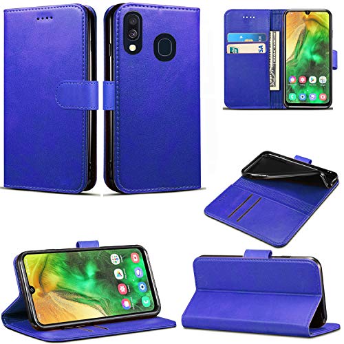 Mobile Stuff Hülle Kompatibel mit Samsung Galaxy A40 (2019) Lederhülle Flip Folio Book Case Wallet Cover mit Magnetverschluss & Kickstand für Galaxy A40 (Blau) von Mobile Stuff