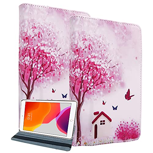 Schutzhülle für iPad Air (3) 10.5 2019 & iPad Pro 10.5 2017 – Premium-PU-Leder Slim Folding Stand Folio Cover mit mehreren Betrachtungswinkeln (Pink Tree HUT Case) von Mobile Stuff