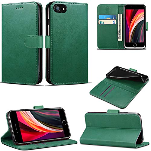 Schutzhülle für iPhone SE 2022 / iPhone SE 2020, schlanke PU-Leder-Klapphülle mit Magnetverschluss, Brieftaschenhülle mit Kartenhalter und Standfunktion, kompatibel mit Apple iPhone SE 2022 / SE 2020 von Mobile Stuff
