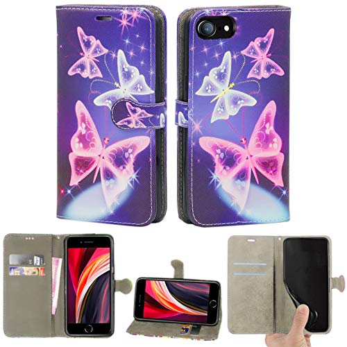 Schutzhülle für iPhone SE 2022 / iPhone SE 2020, schlanke PU-Leder-Klapphülle mit Magnetverschluss, Brieftaschen-Schutzhülle mit Kartenhalter und Standfunktion, kompatibel mit iPhone SE 2022/2020 (4,7 von Mobile Stuff