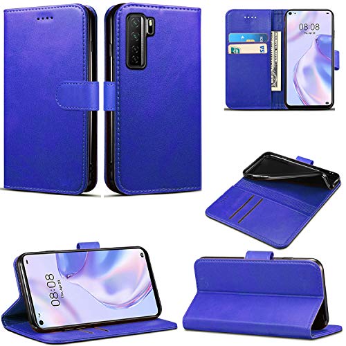 Schutzhülle kompatibel für Huawei P40 Lite 5G, Wallet Case Magnetic Flip Leder Cover mit Kartensteckplätzen und Standfunktion für Huawei P40 Lite 5G (6,5 Zoll) (Blau) von Mobile Stuff