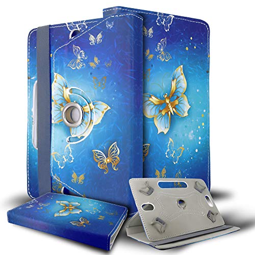 Universal-Schutzhülle für Tablets mit 20.3 cm (8 Zoll), mehrere Winkel, Aufsteller, für alle 20.3 cm (8 Zoll), Samsung, Toshiba, Android Tablets mehrfarbig Butterfly Gold Universal 10.1" & 10" von Mobile Stuff