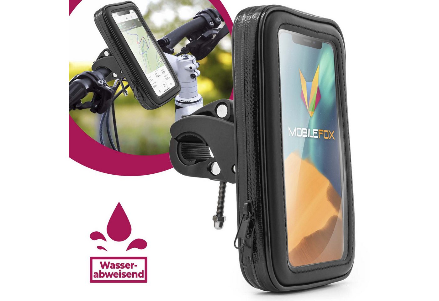 Mobilefox Halterung Halter Fahrrad Motorrad Lenker Handy Smartphone Größe L Smartphone-Halterung Mobilefox Halterung Halter Fahrrad Motorrad Lenker Handy Smartphone Größe L Smartphone-Halterung von Mobilefox
