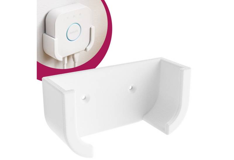 Mobilefox Wandhalterung Smart Home Halter Weiß passend für Philips Hue Bridge Wandhalterung von Mobilefox